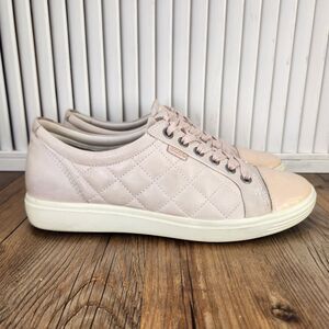 ECCO Soft 7 Quilted Womens Sz 8 EU 39 Rose Dust Pink Leather City Sneakers Shoes